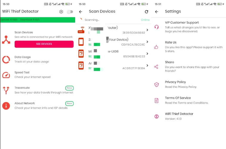 WiFi防蹭网检测器 一键查连接设备超安心